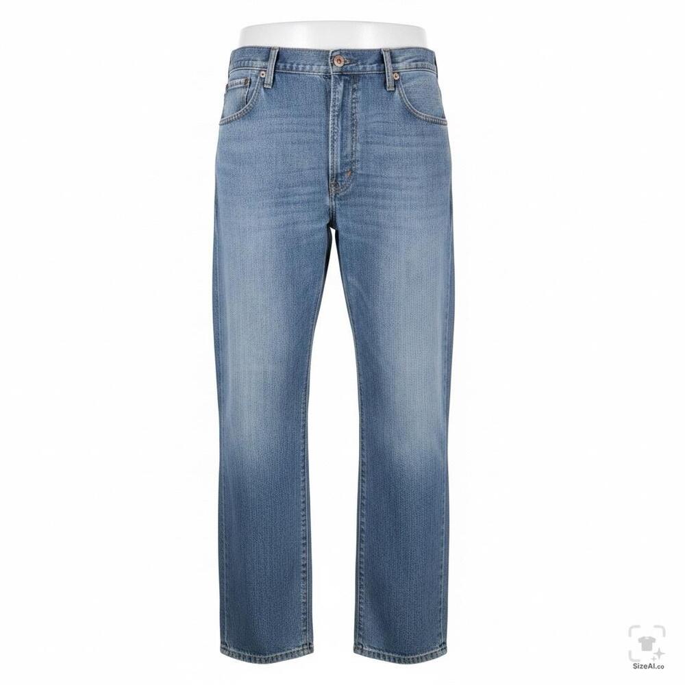 Levis 569 Jeans Mens 44x29 Light Wash Blue Denim Relaxed Fit Straight Leg